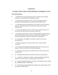 Chapter 14 Security Structures And Determining Enterprise Values