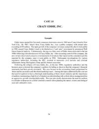 Accounting Chapter 1 Homework Case 18 Crazy Eddie Inc Common sized Income