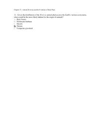 Chapter 33 Given The Distribution The Animal Phyla