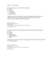 Chapter 37 Water Molecules Can Stick Certain Surfaces