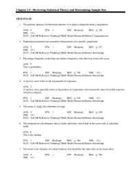 Chapter 13 The standardized normal distribution is a purely theoretical