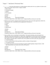 Chapter 1 Professional Codes Ethics Learning