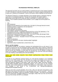 THE RESEARCH PROPOSAL TEMPLATE