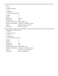 Chapter 3 The United States joined with Mexico and Canada to promote