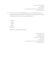 Accounting Chapter 3 August Company Paid The 2400 Premium