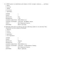 Chapter 6 A SWOT analysis is an identification and evaluation