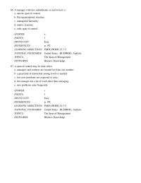 Chapter 7 A manager with few subordinates is said to have a