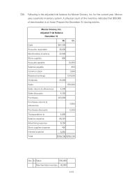 Accounting Chapter 4 Following is the adjusted trial balance for Mercer Grocery