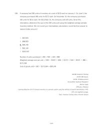 Accounting Chapter 5 Company Had 260 Units Inventory Cost