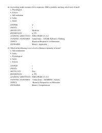 Chapter 10 In providing health insurance for its employees