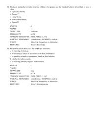 Chapter 10 The theory stating that rewarded behavior is likely