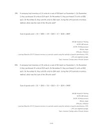 Accounting Chapter 5 A company had inventory of 14 units at a cost of $18 each