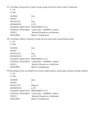 Chapter 10 According to the hierarchy of needs concept
