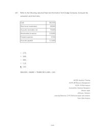 Accounting Chapter 13 Refer The Following Selected Financial Information