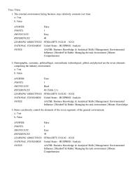 Chapter 2 The external environment facing business stays relatively constant