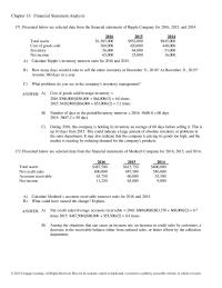 Chapter 13 Given Below Are Three Ratios Calculated