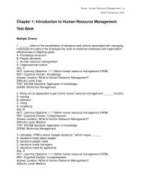 Human Resources Chapter 1 Cognitive Domain Application answer Location Emergence The Gig