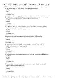 Accounting Chapter 5 The Sarbanes-Oxley Act of 2002 applies to all publicly held
