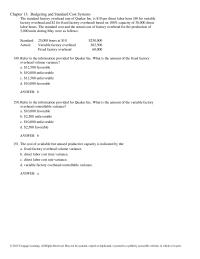 Accounting Chapter 13 The standard factory overhead rate is $7.50 per machine&nbsp;