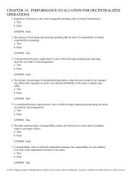 Accounting Chapter 14 Separation of businesses into more manageable operating