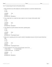 Electrical Engineering Chapter 37 Name Class Date Unit Automatic Speed Control