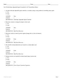Electrical Engineering Chapter 38 Answer Points References Solid state Adjustable Speed Controller