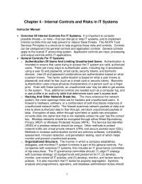 Chapter 4 Homework Internal Controls And Risks Systems Instructor