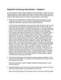 Chapter 8 Homework Weaknesses Tableside Orders Are Taken Manually Then