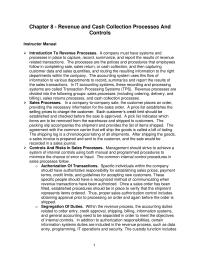 Chapter 8 Homework Adequate Records And Documents Cash Receipts Listings