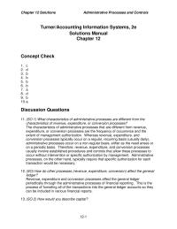 Chapter 12 Homework Internal Controls For These Processes Are Dependent