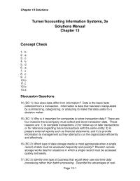 Chapter 13 Homework Balances Are Not Updated Realtime And Therefore