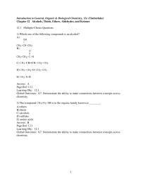 Chapter 12 Which of the following compounds contains an alcohol