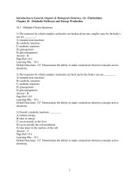 Chapter 18 Which of the three major stages of metabolism includes the