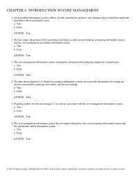 Chapter 1 Cost Management The Branch Accounting Concerned With