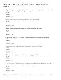 Chapter 5 Product And Service Costing Job order system Production