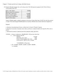 Chapter 5 Sound of Thunder Company has a job costing system
