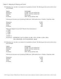Chapter 8 Walterboro, Inc., has done a cost analysis for its production