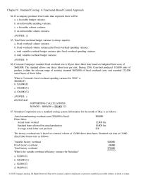 Chapter 9 If a company produces fewer units than expected