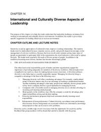 Management Chapter 14 Homework Global Managers Receive Training The Cognitive Physical