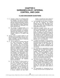 Accounting Chapter 5 Homework Internal control is broadly defined as the