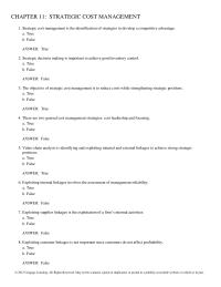 Chapter 11 Accounting is simplified in the JIT system by the use of backflush