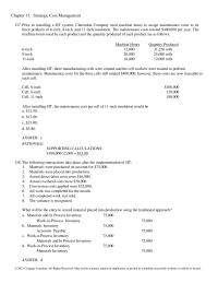 Chapter 11 Clarendon Company used machine hours to assign maintenance costs&nbsp;