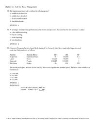 Chapter 12 Calculations activity Capacity Acquired Activity Capacity Used Volume