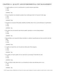 Chapter 14 Observable Quality Costs a Are Costs Defects That