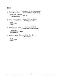 Accounting Chapter 9 Homework P95 Continued Number Times Interest Charges Earned