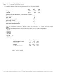Chapter 18&nbsp;How much greater or less than variable costing net income