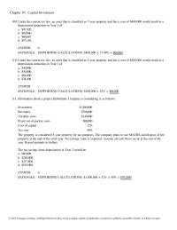 Chapter 19 A capital investment project requires an investment