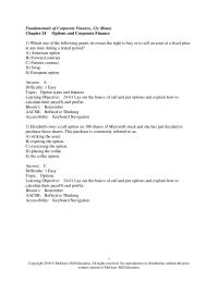 Investments & Securities Chapter 24 Which one of the following grants its owner