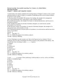 Entrepreneurship Chapter 05 In various studies, researchers have found that from