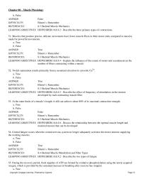 Chapter 8 Skeletal Muscle Metabolism And Fiber Types learning